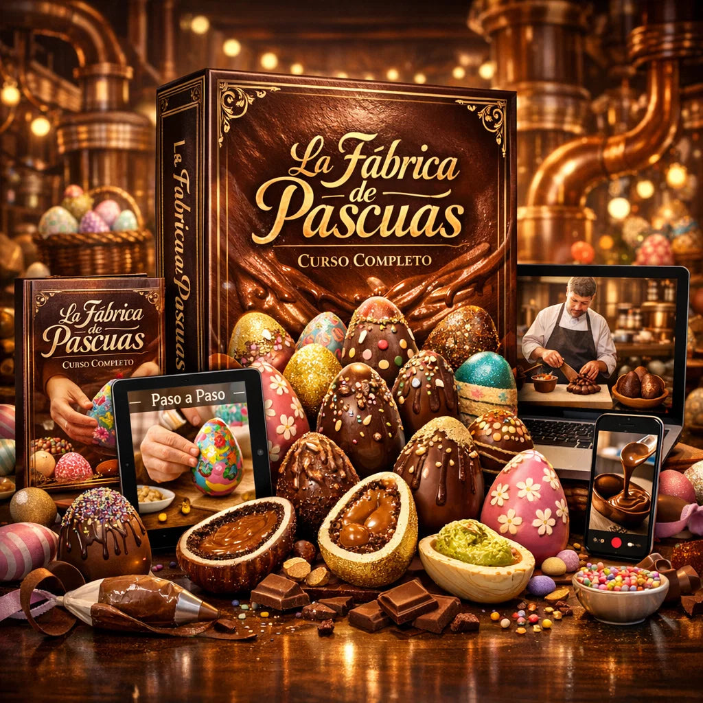 CURSO PROFESIONAL "LA FÁBRICA DE PASCUAS" | RECETARIO + CURSO EN VIDEO + 8 BONUS DE REGALO
